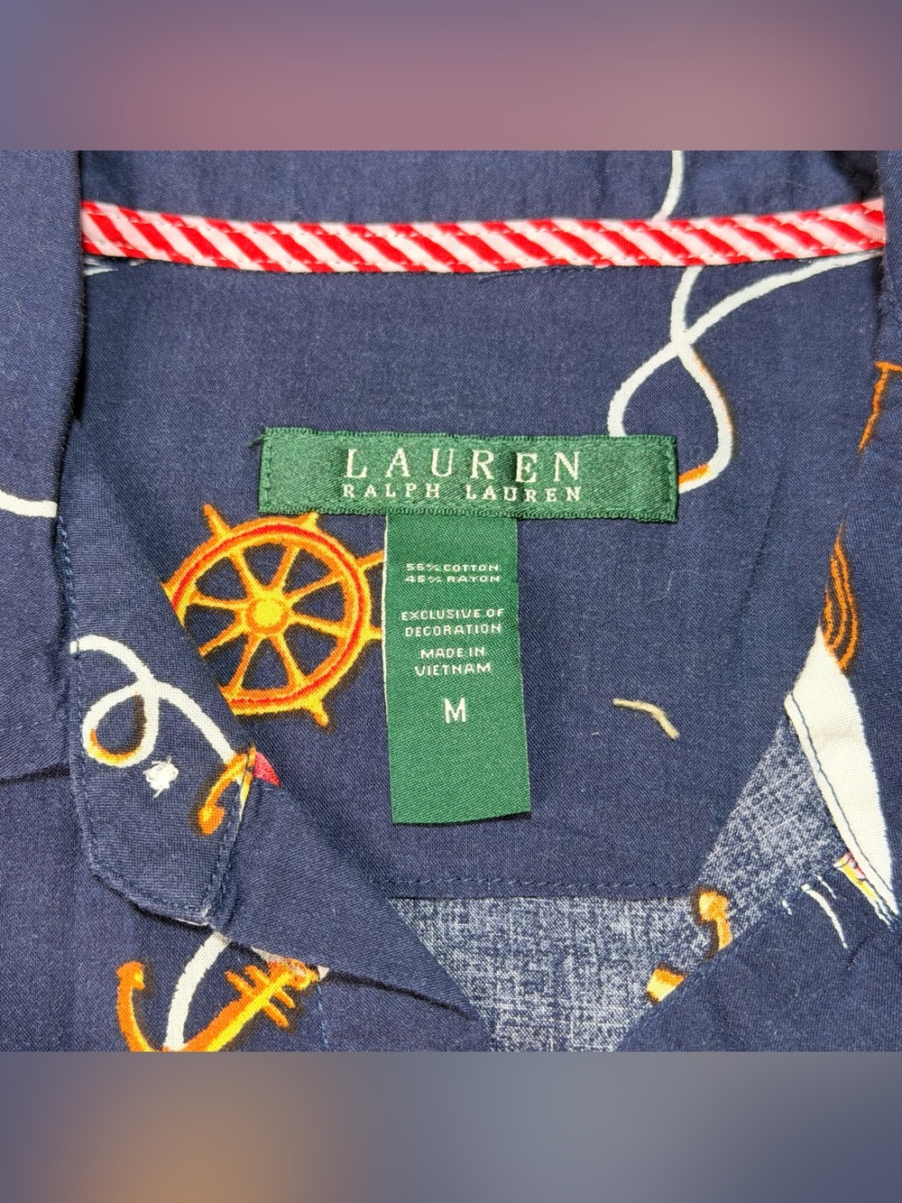 Ralph Lauren Women Sleeveless Shirt Size M Anchor Nautical Yacht Top - Picture 3 of 6